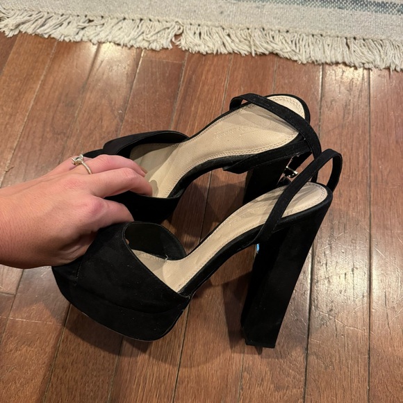 ASOS Black Faux Suede Heels - Picture 4 of 4